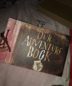 T-HAOHUA Anniversary Photo Album Scrapbook - Our Adventure Book Wedding Photo Album Scrapping 11.6"x7.5" inches, 80 Pages - Includes Bonus 5 Postcards and 5 Self-Adhesive Photo Corners multicolored 35 B1ajMpfJF7S