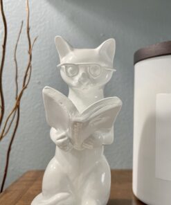 Young's Inc. Cat Figurine - Cute Cat Statue - Whimsical Cat Decor for Cat Lovers - Cat Collectibles and Meditation Decor - Cat with Eye Glasses - 4'' L X 3'' W X 5'' H Sitting Up 38 B1al28AdLsS