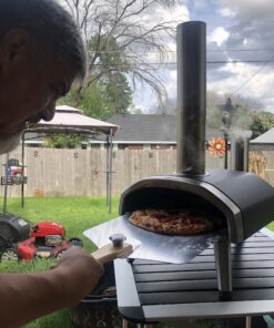 OUII Pizza Peel Aluminum Metal Pizza Paddle - 12 x 14 inch. Pizza Cutter Rocker 14'' Blade Pizza Spatula for Pizza Stone, Pizza Oven Accessories. Pastry, Dough, Bread Peel and Rocker Knife Pizza Tools 12" X 14" NON-PERFORATED 41 B1bagfsZS