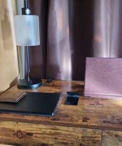 Simple Designs LD1036-BLK Bronson Antique Style Industrial Iron Lantern Desk Bedside Glass Shade Table Lamp, Black No Bulb 31 B1bsUISztSS