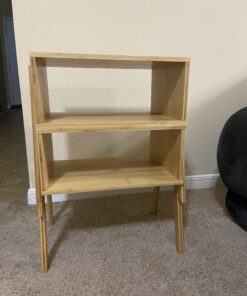 LASUAVY Bamboo Nightstands Set of 2 – Stackable Side Tables with Open Storage Compartment – Rustic Wood Bedside Tables for Bedroom, Living Room, Nursery – Modern and Versatile,Natural 1 35 B1c0L78ybHS