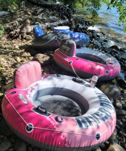 Intex River Run I Inflatable Water Lounge Tube 1-Person, Pink 58828EP (2 Pack) 13 B1c4dw6yMS