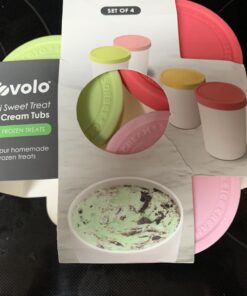 Tovolo Sweet Treat, 6 oz. Mini Tubs Set of 4, Tight-Fitting Silicone Lid, Easy Stacking Reusable Ice Cream Container, 6-Ounces, Assorted MINI Sweet Treat Tubs Set of 4 38 B1c5MDzKyPS