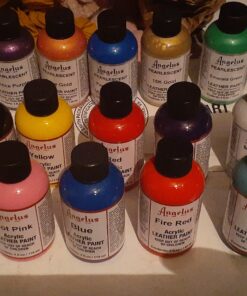 Angelus Leather Paint 4oz Starter Kit Set of Acrylic Paints For Sneakers, Shoes, Art, Crafts, Jackets, Shirts- Flexible, Made in USA 47 B1cFrjThm2S
