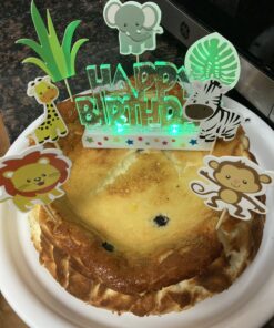 Dazzling Flashing Happy Birthday Cake Decoration - 3.25" x 4.75" (1 Count) - Perfect Celebration Centerpiece 38 B1cGQa33duS