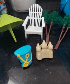 DecoSet® Beach Chair and Umbrella Tropical Beach Cake Decoration, 6 Piece Cake Topper Set, Palm Trees, Deck Chair, Beach Umbrella, Sand Castle and Bucket, Food Safe, Beach Chair & Umbrella DecoSet 36 B1cXUvoiIJS 1