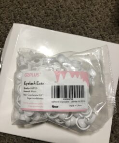 100PCS Disposable Plastic Nail Art Tattoo Glue Rings Holder Eyelash Extension Rings Adhesive Pigment Holders Finger Hand Beauty Tools (White) 100 Count (Pack of 1) White 28 B1d2Jfhe2kS