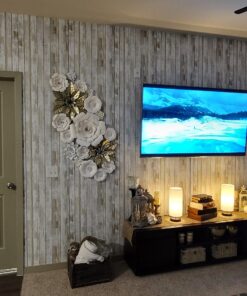 RoomMates RMK9050WP White Distressed Wood Peel and Stick Wallpaper Rustic Wood 57 B1dzCW1wSOS