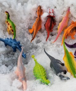 PREXTEX Dinosaur Figures for Kids 3-5+ (12 Plastic Dinosaurs Figurines with Educational Dinosaur Book) Dinosaur Toys Set for Toddlers Learning & Development (Boys & Girls) Dino Book with Dino Figures 83 B1eRx 0UxYS 1