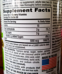 vitafusion Extra Strength Biotin Gummy Vitamins, Berry Flavored, 5,000 mcg Biotin Vitamins, America’s Number 1 Gummy Vitamin Brand, 50 Day Supply, 100 Count (Packaging may vary) 64 B1eUTAn20NS