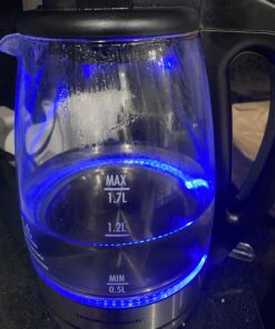 Hamilton Beach 1.7 L Glass Electric Kettle for Tea and Water, Cordless, LED Indicator, Auto-Shutoff and Boil-Dry Protection, Brushed Metal (40865), Clear Glass Kettle - Discontinued 27 B1eiERYPY3S 1