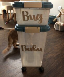 IRIS USA 33qt + 12qt Airtight Pet Food Container Combo with Scoop, Blue Moon Blue Moon/Clear 35 B1emvrXMVNS