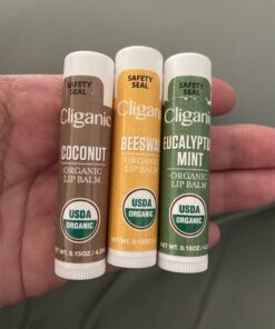 Cliganic USDA Organic Lip Balm Set - 3 Flavors - 100% Natural Moisturizer for Cracked & Dry Lips 0.15 Ounce (Pack of 3) 26 B1fGAhjJSzS