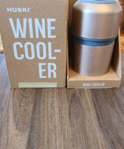Huski Wine Chiller | Award Winning Iceless Design | Keeps Wine Cold up to 6 Hours | Wine Accessory | Next Generation Ice Bucket | Fits Some Champagne Bottles | Perfect Gift for Wine Lovers (Champagne) Matte Champagne 40 B1fH78qJ6 S