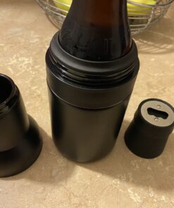 Asobu Frosty Beer Holder 2 Go Vacuum Insulated Double Walled Stainless Steel Beer Can and Bottle Cooler with Beer Opener Eco Friendly and Bpa Free (black) Black 38 B1fJeh4Mn8S
