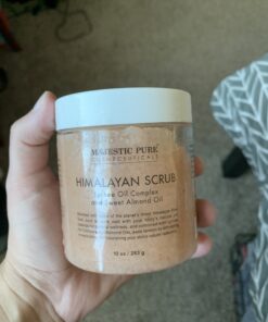 MAJESTIC PURE Himalayan Salt Body Scrub with Lychee Oil, Exfoliating Salt Scrub to Exfoliate & Moisturize Skin, Deep Cleansing - 10 oz 10 Fl Oz (Pack of 1) 28 B1fVfLsgPMS