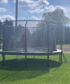 Thrillzoo Trampoline Sprinkler for Kids, 39ft Outdoor Sprinkler, Water Trampoline Toys for Kids Games, Play, Exercise, Summer Fun | Trampoline Accessories, Water Sprinkler for Kids Backyard【WaterPark】 Waterpark (Green Hose) 24 B1fpXBKDqiS