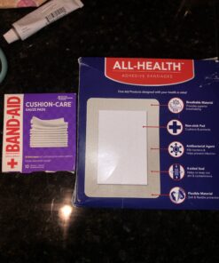 All Health Antibacterial Sheer Adhesive Pad Bandages, 3 in x 4 in, 30 ct | Helps Prevent Infection, Extra Large Comfortable Protection for First Aid and Wound Care 30 Count (Pack of 1) 42 B1gBDFdCzIS