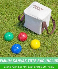 GoSports 90 mm Backyard Bocce Set with 8 Balls, Pallino, Case and Measuring Rope - Made from Premium Resin 28 B1gnZpITPpL