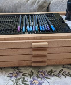 U.S. Art Supply 4 Drawer Wood Artist Supply Storage Box - Pastels, Pencils, Pens, Markers, Brushes 58 B1gt0x5JXkS