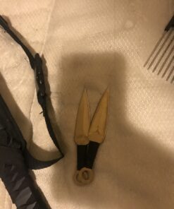 Wartech K1020-65-GD 440 Stainless Steel Full Tang Blade Ninja Hunting Machete Sword with Throwing Knives (2 Piece), 27", Gold 8 B1hym99eKsS