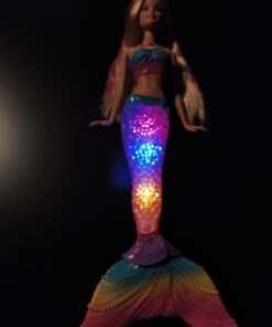 Barbie Dreamtopia Doll, Rainbow Lights Mermaid with Glimmering Light-Up Rainbow Tail, Headband and Blonde Hair Twinkle Lights 46 B1iKuEt9lhS