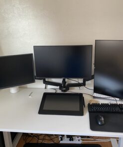 MOUNTUP Triple Monitor Stand Mount - 3 Monitor Desk Mount for Computer Screens Up to 27 inch, Triple Monitor Arm with Gas Spring, Heavy Duty Monitor Stand, Each Arm Holds Up to 17.6 lbs, MU0006 Black 49 B1iU5lxUYoS