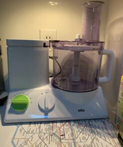 Braun FP3020 12 Cup Food Processor Ultra Quiet Powerful motor, includes 7 Attachment Blades + Chopper and Citrus Juicer , Made in Europe with German Engineering, White 33 B1j6Z3RTBfS