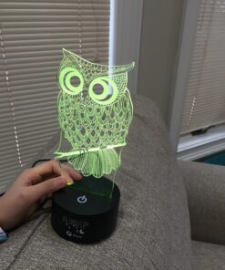 Elstey Owl 3D Illusion Lamp, 7 Color Changing Touch Table Desk LED Night Light Great Kids Gifts Home Decoration 23 B1jSjwUCK3S