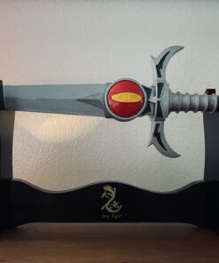 Ten Ryu – Samurai Sword Stand – Black Lacquered Wood Single Sword Stand with Red Velvet Holders and Ten Ryu Logo on Stand, Display Your Collection with Pride – MA-1SD 26 B1kK9S9EmBS