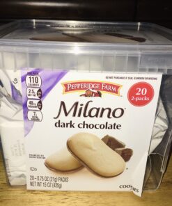 Pepperidge Farm Milano Cookies, Dark Chocolate, 20 Packs, 2 Cookies per Pack Dark Chocolate Tub 0.75 Ounce - 20 Packs, 2 Cookies per Pack 39 B1kKR9gawS