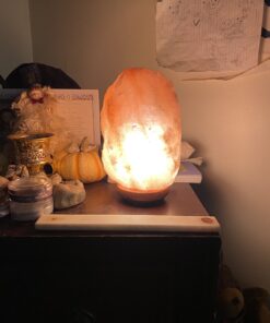 Himalayan Glow HS-1003 Himalayan Hand Carved Crystal Salt Lamp with Wooden Base, 6-7 LBS, Pink 61 B1kmhL3BQqS