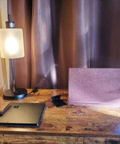 Simple Designs LD1036-BLK Bronson Antique Style Industrial Iron Lantern Desk Bedside Glass Shade Table Lamp, Black No Bulb 32 B1l8 B8XSaS