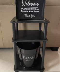 Foldable Shoe Cover Holder (Black) with Bonus Please Use Shoe Covers, Double Sided, Door Hanger Black 34 B1m7TejSgMS