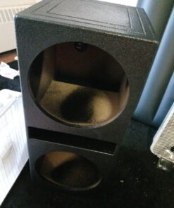 QPower Q Bomb Series 15 Inch Ported Car Subwoofer Sub Box Enclosure with Dual Vented Chamber Design and Black Bed Rhino Liner Spray Finish, Black 30 B1mU426VP1S