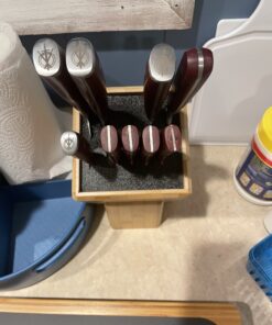 Mantello Knife Block- Universal Knife Holder- Bamboo Wood, Kitchen Knife Holder, Extra Large Knife Storage, Universal Knife Block, Knife Block Without Knives 26 B1mjP6hEAFS