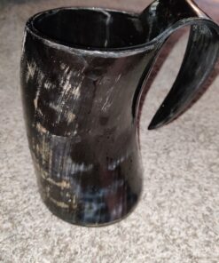 AleHorn Original Handcrafted Authentic Viking Drinking Horn Tankard for Beer Mead Ale - Genuine Medieval Inspired Stein Mug Food Safe Vessel with Handle (XL - 20oz, Durable Resin Base) XL - 20oz 45 B1mpLxdatS