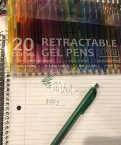 Shuttle Art Colored Gel Pens, 20 Colors Retractable Gel Ink Pens with Grip, Medium Point (0.7mm) Smooth Writing for Adults and Kids Writing Journaling Taking Notes Drawing at School Office Home 40 B1n5qqYFLYS