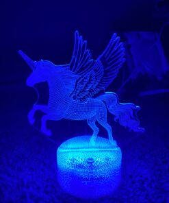 Nice Dream Unicorn Night Light for Kids, 3D Night Lamp, 16 Colors Changes with Remote Control, Room Decor, Christmas Gifts for Children Girls 01-Unicorn 16 B1nXCVmr9GS