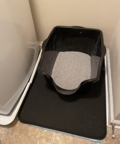 iPrimio Large Cat Litter Trapper Mat with Exclusive Urine/Waterproof Layer - Cat Litter Mat - Larger Holes with Urine Puppy Pad Option for Messy Cats - Soft on Paws and Light - 30" x 23" (Black Color) 30x23 - Black 62 B1oHV3BDc S