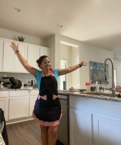 Hyzrz Women's Apron with Pockets, Black and Red Multicolor 34 B1oT2vuD6bS