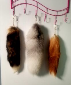 Fosrion Fluffy White Gray Arctic Fox Tail Fur Halloween Cosplay Alopex Lagopus KeyChain 32 B1oeoYlVaNS