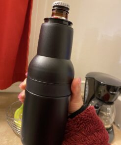 Asobu Frosty Beer Holder 2 Go Vacuum Insulated Double Walled Stainless Steel Beer Can and Bottle Cooler with Beer Opener Eco Friendly and Bpa Free (black) Black 39 B1oooVZ4tDS