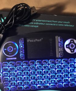 (Newest Upgrade) iPazzPort Mini Bluetooth Keyboard with Touchpad (Handheld Keyboard), Backlit Mini Wireless Keyboard with 2.4G USB Dongle for Google/Android TV Box/FireStick/Laptop/PC KP-21SM Bluetooth&2.4RF 36 B1qEMrRyyIS