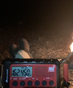 Midland - ER310, Emergency Crank Weather AM/FM Radio - Multiple Power Sources, SOS Emergency Flashlight, Ultrasonic Dog Whistle, & NOAA Weather Scan + Alert (Red/Black) 34 B1qLivpwHuS 1