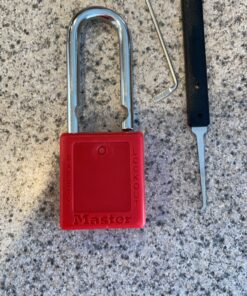 Master Lock 410RED Lockout Tagout Safety Padlock with Key Red 1-1/2", 1-3/4" 26 B1rAkNge3OS