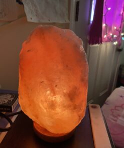 Himalayan Glow HS-1003 Himalayan Hand Carved Crystal Salt Lamp with Wooden Base, 6-7 LBS, Pink 63 B1rRL8xWKWS