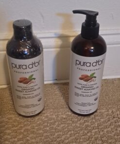 PURA D'OR 16 Oz Organic Sweet Almond Oil - 100% Pure & Natural USDA Certified Cold Pressed Carrier Oil - Hexane Free - Facial Polish, Full Body, Massages, DIY Base, For Face Skin & Hair, Men & Women 31 B1rhuXg0QxS