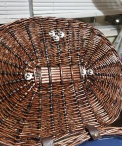 Unique Willow Picnic Basket for 2 Persons, Natural Wicker Picnic Hamper with Service Set and Insulated Cooler Bag - Best Gifts for Father Mother Shabby Chic 25 B1s 9Bgd66S