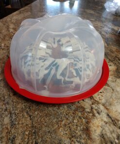 Nordic Ware Bundt Cake Keeper, Plastic, 13 in L X 12 in W X 7 in H, Red 39 B1sExTtDAXS